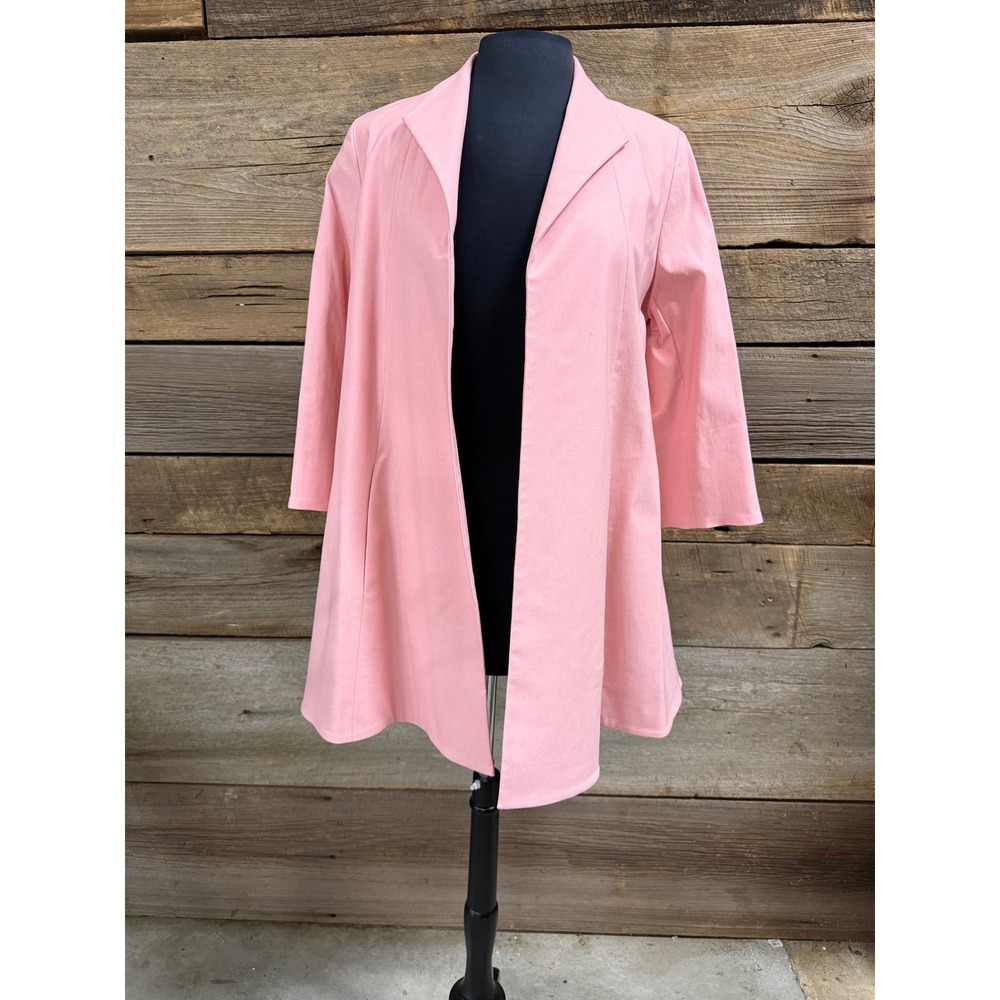 NWT Estelle and Finn Pink Swing Coat Open Front Notched Lapel Size 6 NWT 8303
